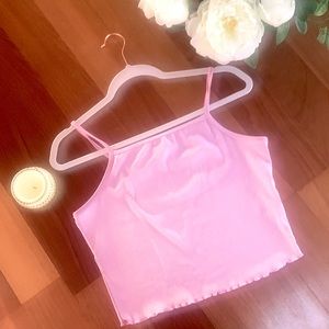 Pink tank top w/ ruffle